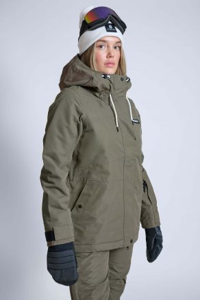 Aura Skijakke Olive Green - Kvinder